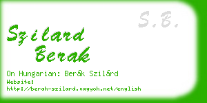 szilard berak business card